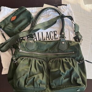 MZ Wallace Forest Green Crossbody Tote Bag Set
